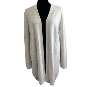 Banana Republic Cardigan Duster Sz Medium Open Front Relaxed Light Gray Cozy
